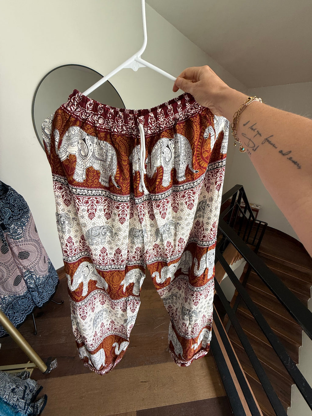Maroon elephant pants