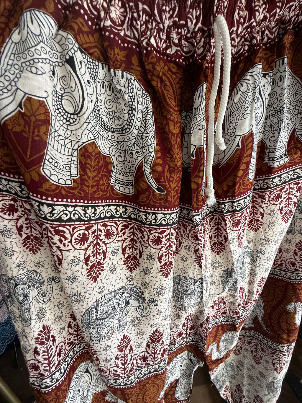 Maroon elephant pants