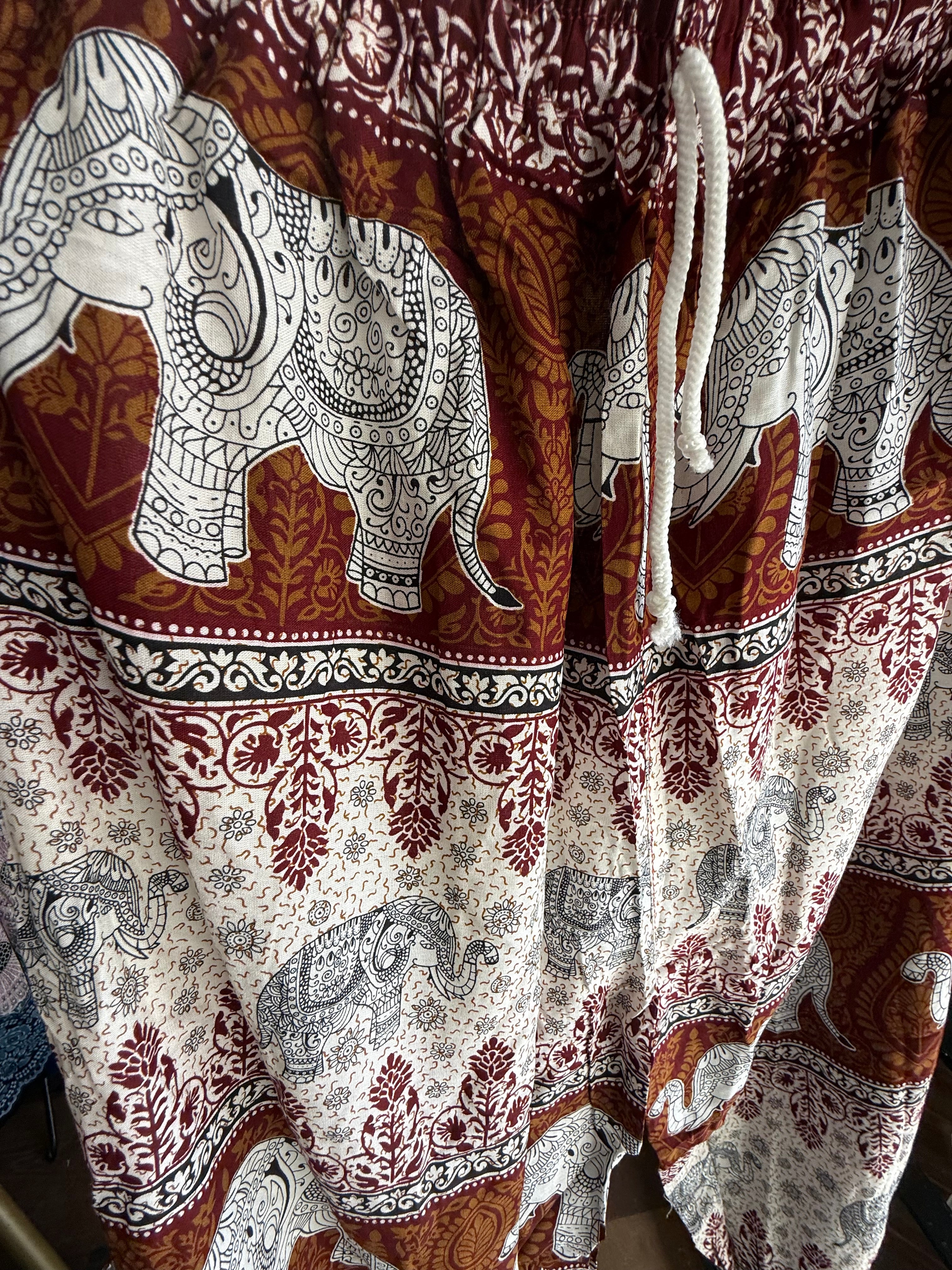 Maroon elephant pants