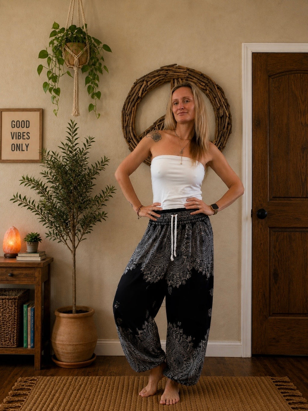 Navy blue mandala pants