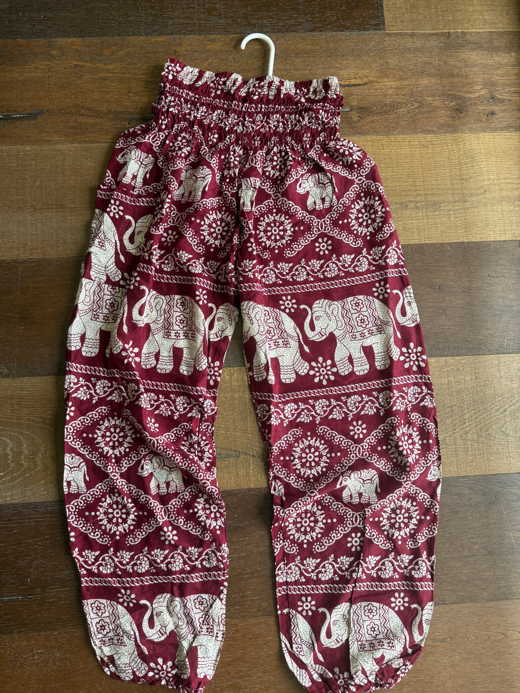Maroon elephant pants