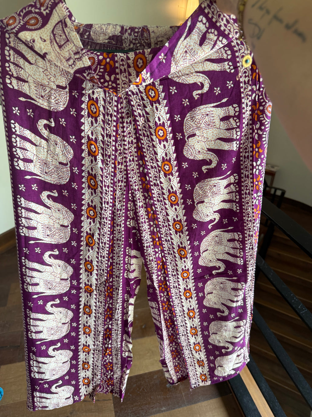 Flowy purple elephant pants