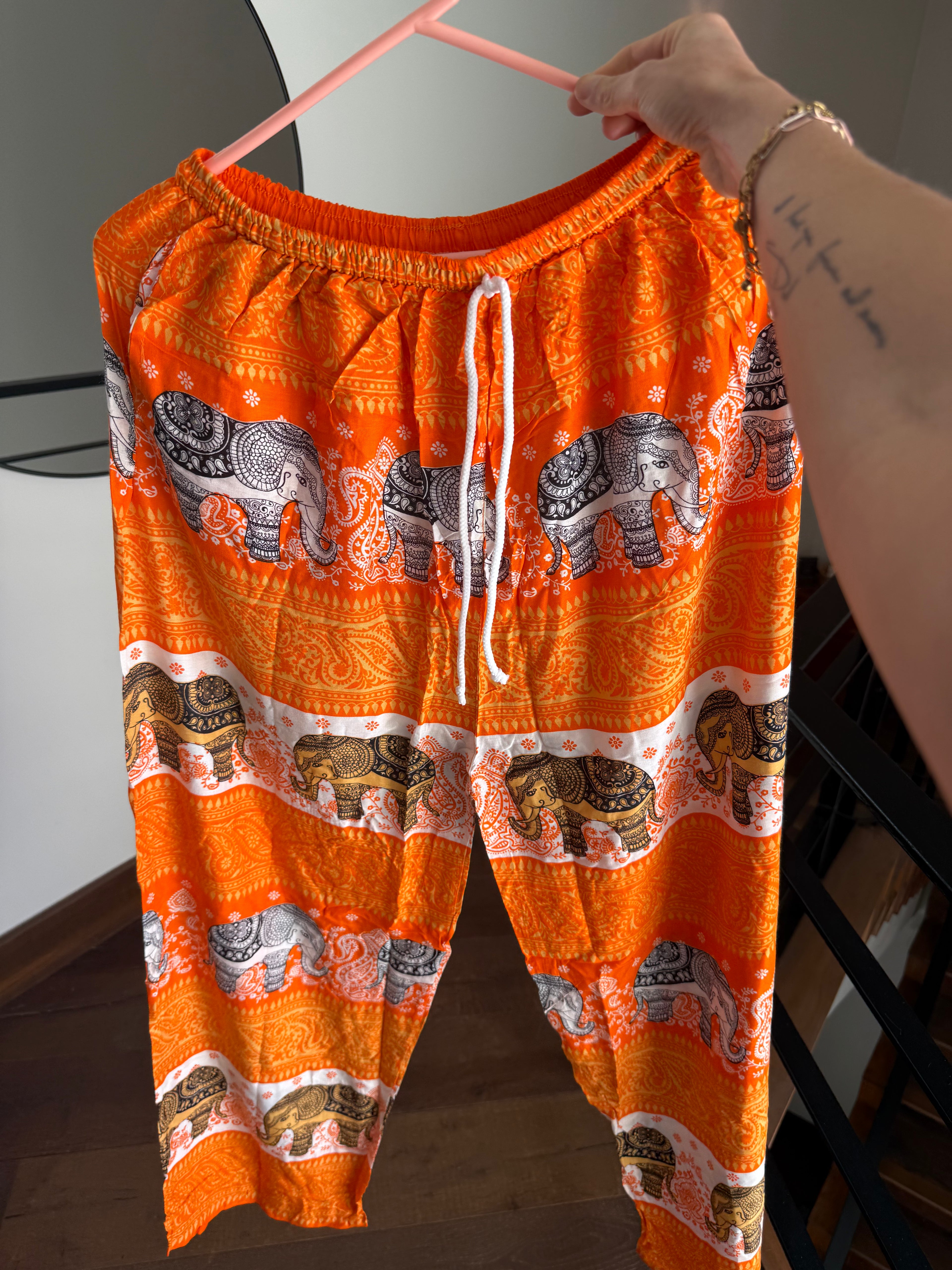 Orange elephant pants