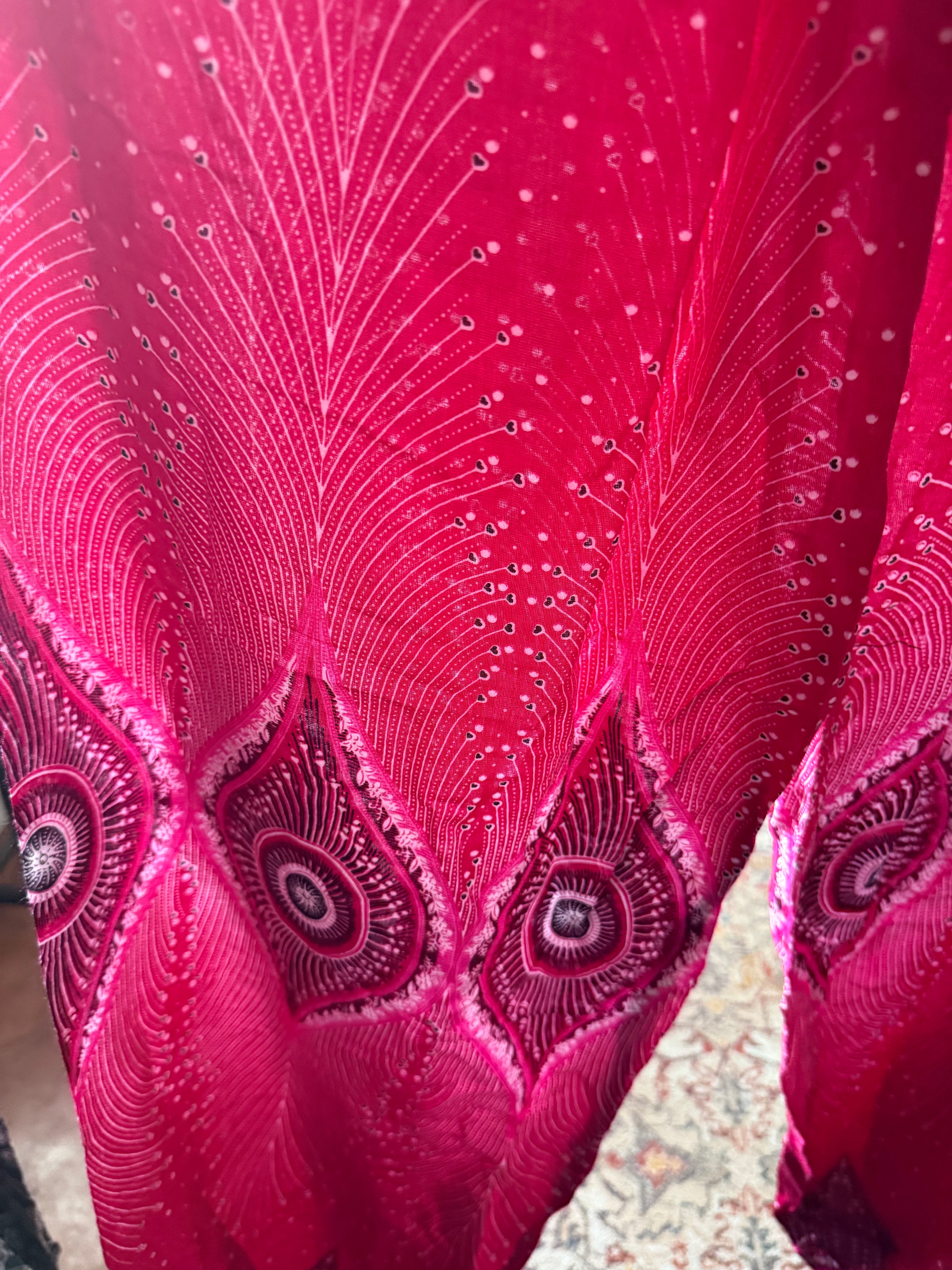 Pink peacock pants