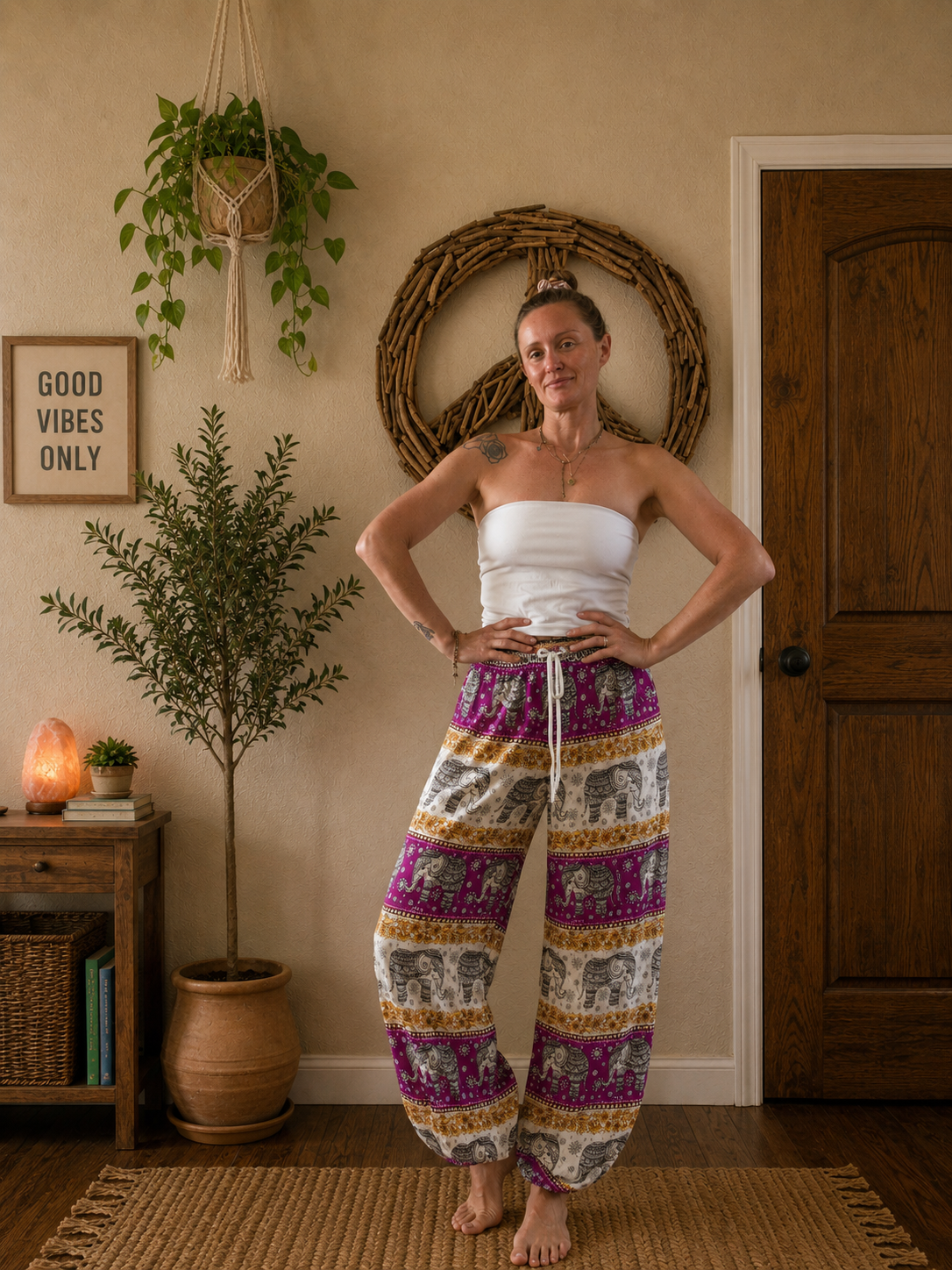 Purple elephant pants