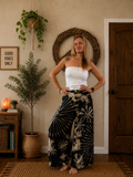 Black and cream tie dye pants